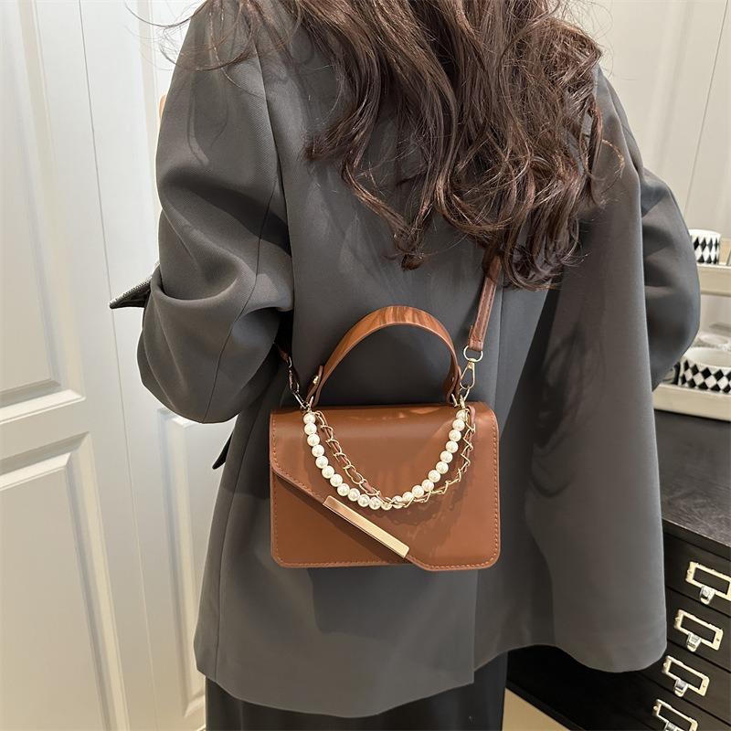 New Fashion High-end Texture Temperament Versatile Pearl Solid Color Portable Shoulder Messenger Bag Women's Bag