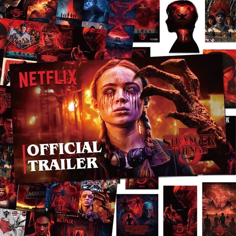 54 PCS Stranger Things Stickers,Stickers Movie Anime Stickers for Laptop Journal Skateboard Guitar Luggage