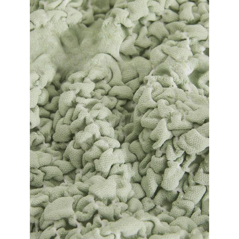 Husă de Sofa Seersucker Verde Proaspăt Universală pentru Toate Sezoanele Husă Dintr-o Bucată Complet Înfășurată Anti-Zgârieturi Sofă Elastică