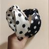 Wide Polk Dots Print Cloth Knotted Hairbands for Women Girls Casual Shopping Party Headbands Fashion Female Head Wears