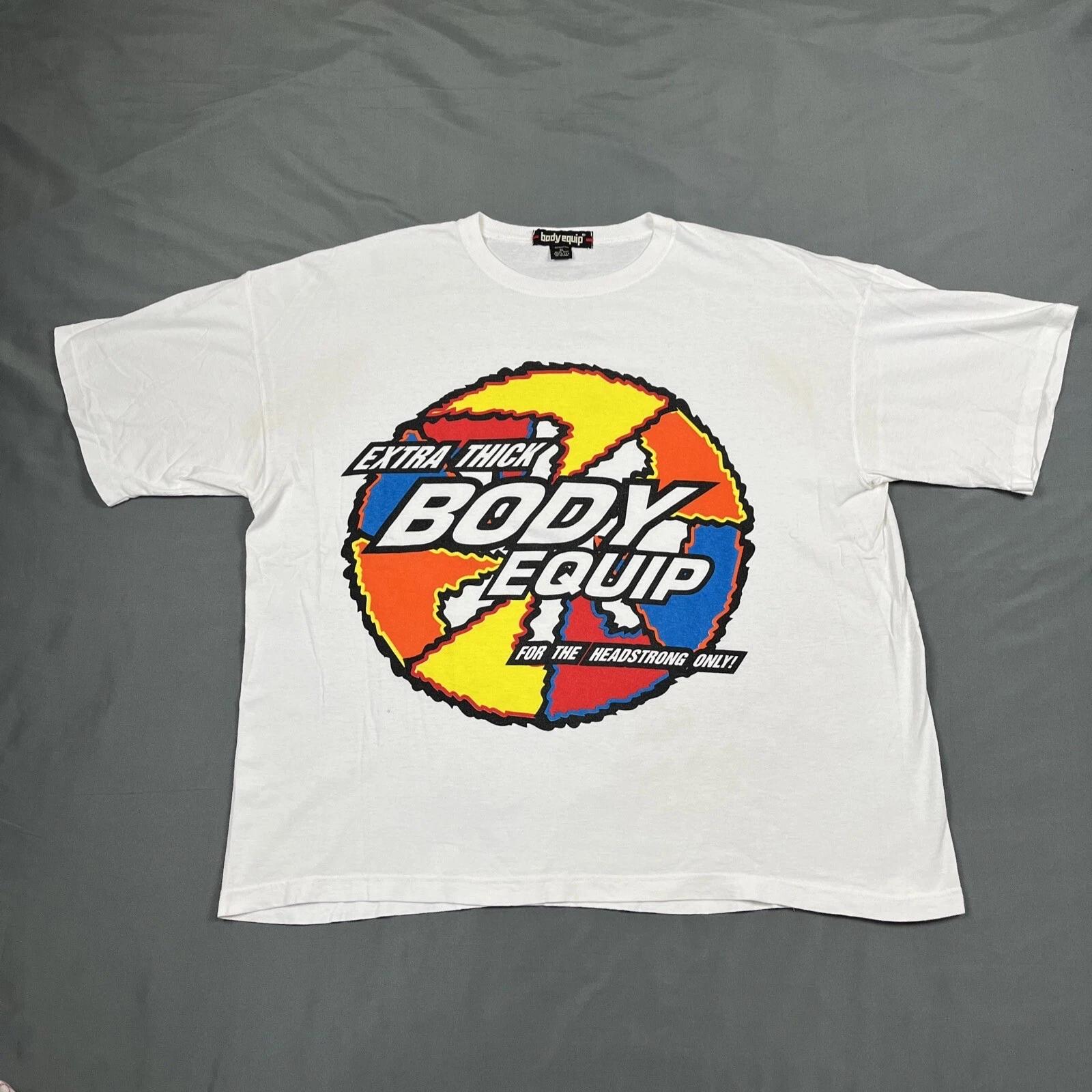 

Винтажная футболка Body Equip 90-х Мужская Белая XL Одинарный шов VTG Футболка Extra Thick L