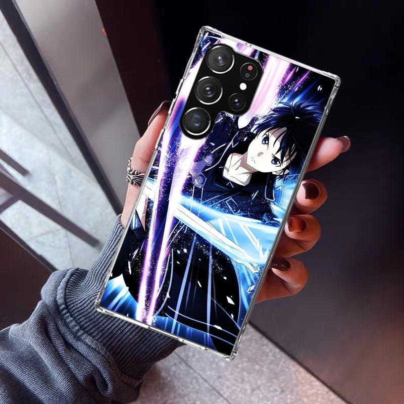 Sword Art Online Kirito Phone Case For Samsung Galaxy S26 S25 Edge S24 S23 Ultra S22 Plus S21 S20 FE Soft TPU Back Cover Funda G