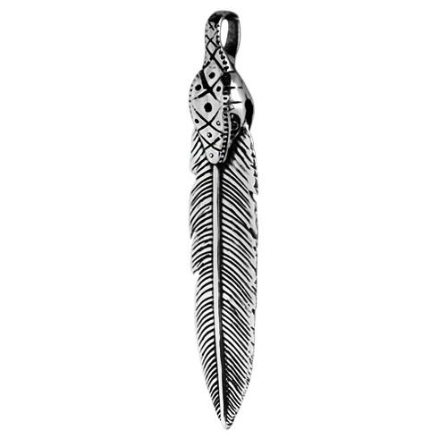 Anonymous Artisan Oldschool Snake Feather Pendant