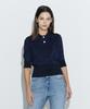 Chaenyuyog Swarovski Knit Collar Top [Blue]