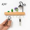 Heavy Duty Coat Rack with 6 Hooks Key Holder Hooks, Solid Wood Entryway Organizer Rack, Wall Multi Purpose Mount Mounted Space Saving Hook for