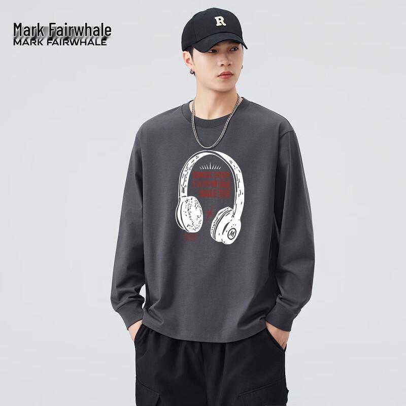 Mark Fairwhale Men s Print Long Sleeve Round Neck T-shirt 2XL