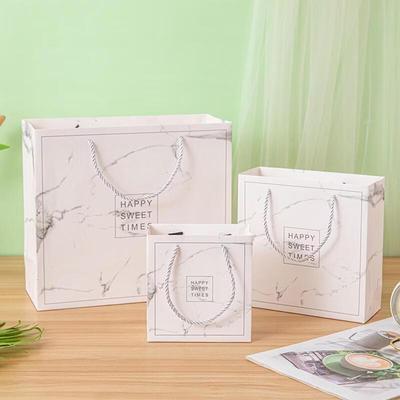 HANDUNYOU White Marble Commercial Gift Paper Bags
