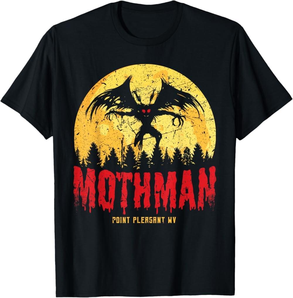 New Limited Mothman Cryptid Point Pleasant Gothic Cryptides Halloween T-Shirt XL