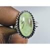 Natural Prehnite 925 Solid Sterling Silver Ring Size US-7.5 PG-121