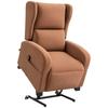Relax Riser Armchair In Velvet with Backrest Reclining To 160 Degrees with Remote Control, Dark Brown