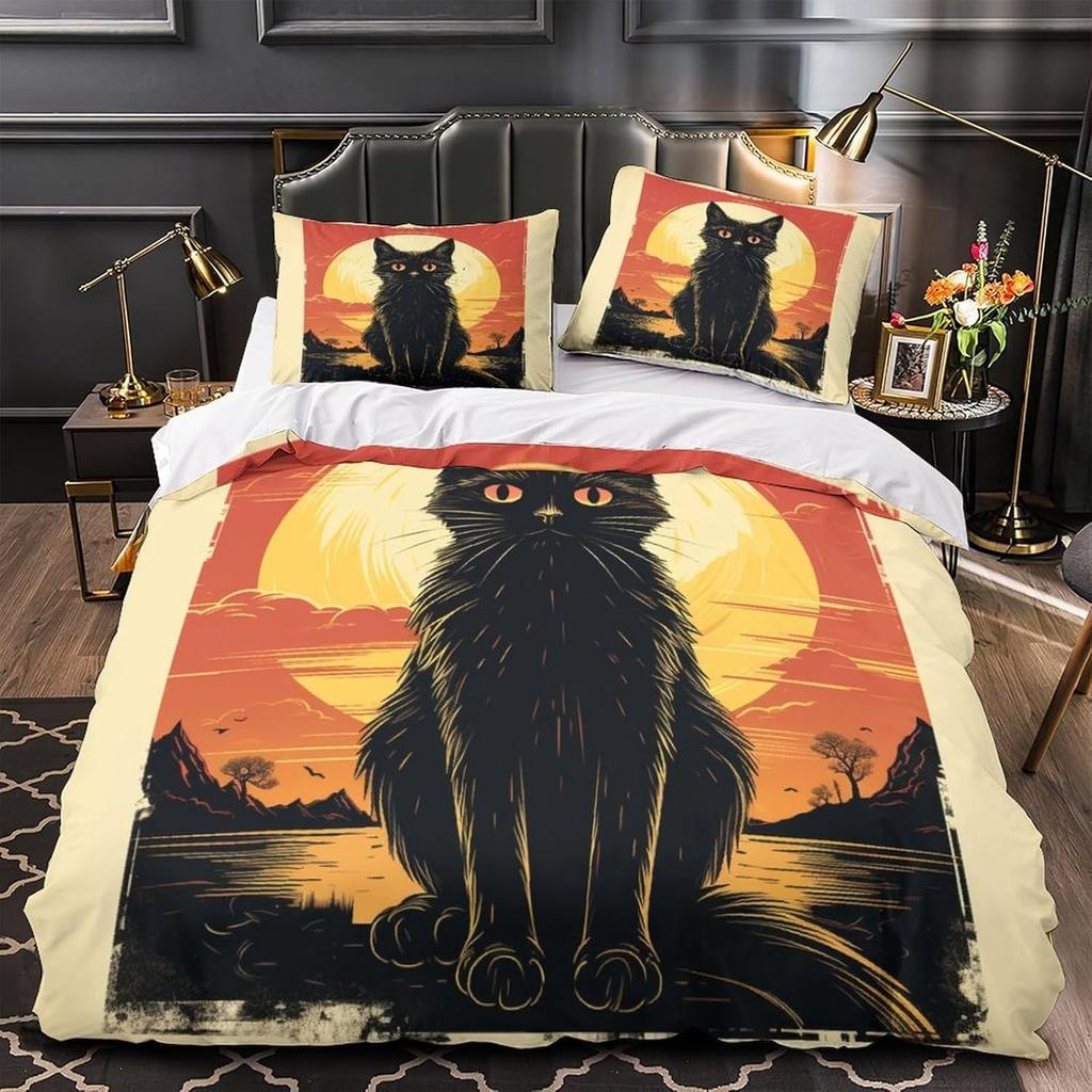 Cartoon rabbit bedding set with 3D printing for children and adults, luxurious ultra-fine fiber soft down duvet cover with zippe