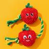 Bite-resistant Dog Plush Toy Builtin Squeaker Knot Training Dog Dental Cleaning Toy Sound Making Fruit Shape