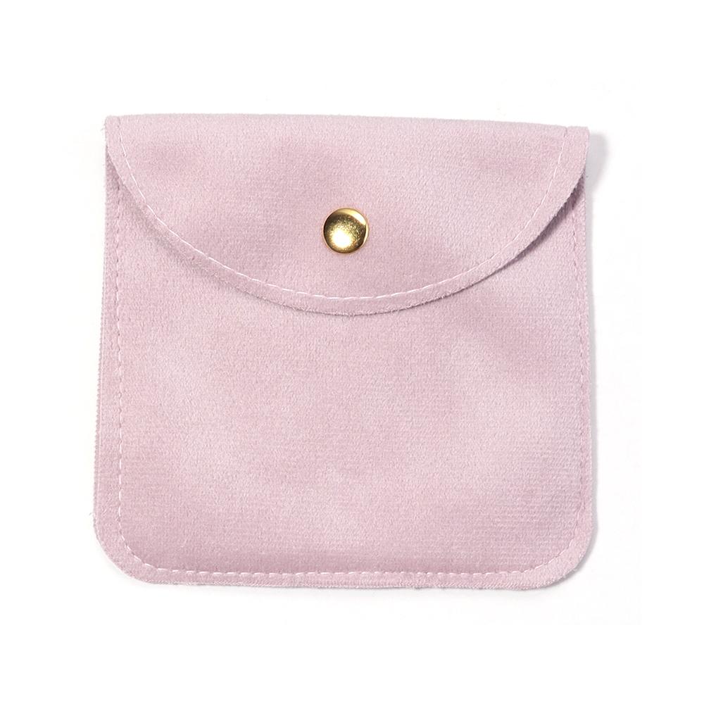 2PCS High Quality Snap Button Packing Bag Jewelry Velvet Bags Soft Portable Ring Earring Necklace Bracelet Storage Bag Wholesale