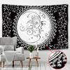 Black and White Sun Moon Bohemian Tapestry Psychedelic Yin Yang Wall Art Tree of Life Tapestry