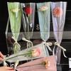 50Pcs Single Rose Sleeves Flower Wrapping Bag Bouquet Packaging Bags Clear Cellophane Floral Wrappers For Valentine'S Day