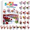 2025 Snowman Advent Calendar for Kids 24-Day Christmas Countdown Box with Acrylic Ornaments Multifunctional Holiday Decoration