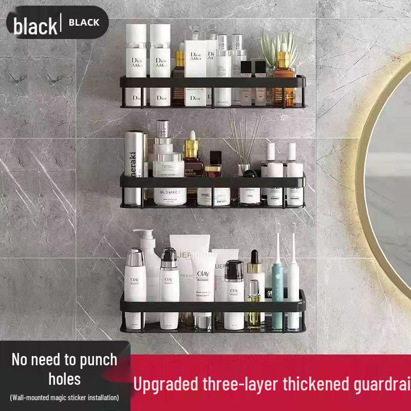 White No-Punch Corner Bathroom Storage Rack Organizer