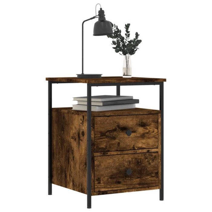 VidaXL Table de chevet chêne fumé 44x45x60 cm bois d'ingénierie 826007