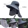 Summer Quick-Drying Boonie Hats With Neck Mask Cover Men Breathable Mesh Sun Visor Fisherman Hats Outdoor Wide Brim Bucket Caps