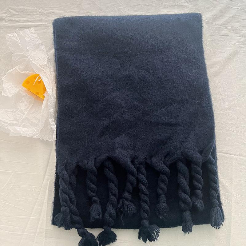 New Imitation Cashmere Women Scarf Winter Solid Warm Scarve Pashmina Tassel Mujer Female Foulard Bufanda Long Thick Wrap Shawl