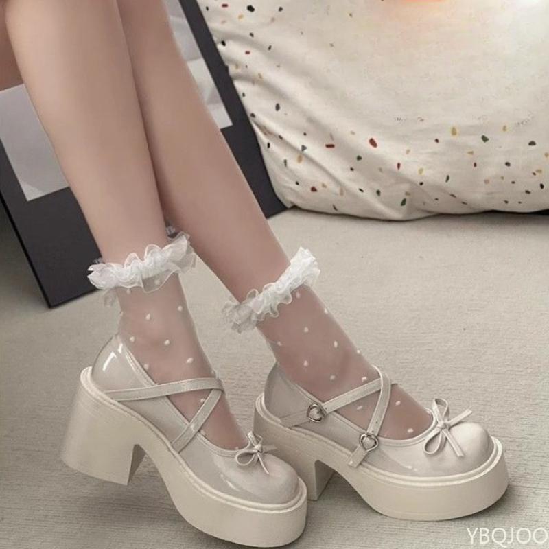 Fashion Trendy Thick Heeled Women's Thick Soled New Mary Jane Design High Heels Single Niche Versatile Small Leather Shoes Zapatos Mujer