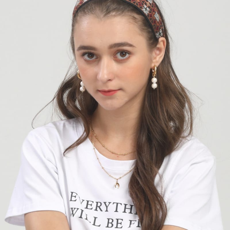 LALA Ethnic Lattice Hairband P-BROWN