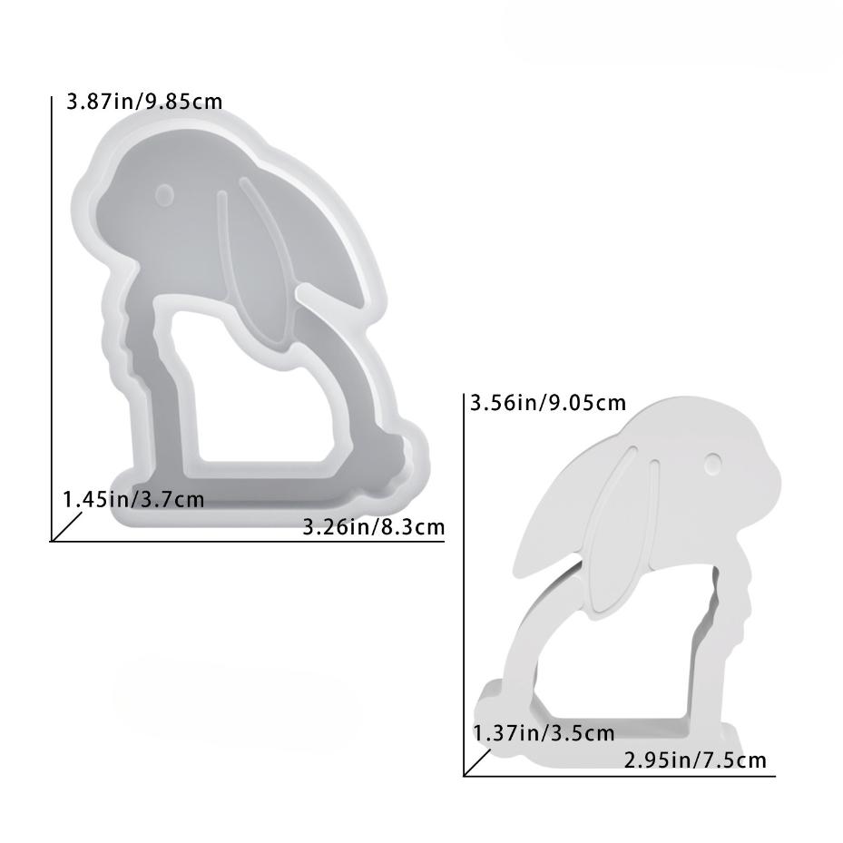 1 Pcs DIY Easter Bunny Hollow Candle Holder Resin Mold Figurine Bunny Plaster Silicone Mold Home Decor Desktop Storage