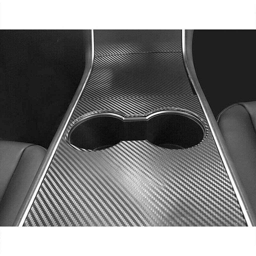 For Tesla Model 3 Center Console Wrap Vinyl Kit Carbon Fiber Inner Decor Sticker Automotive
