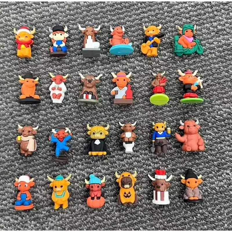 2026 Hochlandrind Adventskalender 24 Tage 3D Weihnachten Countdown Kalender Wiederverwendbar Niedlich Festival Ornamente Set Weihnachtsgeschenk