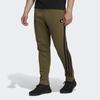 Adidas Fleece Winter Pants With Three Stripes Men Bottoms Olive H44174