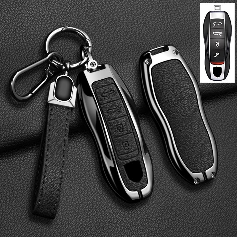 Car Key Case Cover For Porsche Panamera Spyder Carrera Macan Cayman Cayenne 911 970 981 991 Zinc Alloy Car Protector Keychains