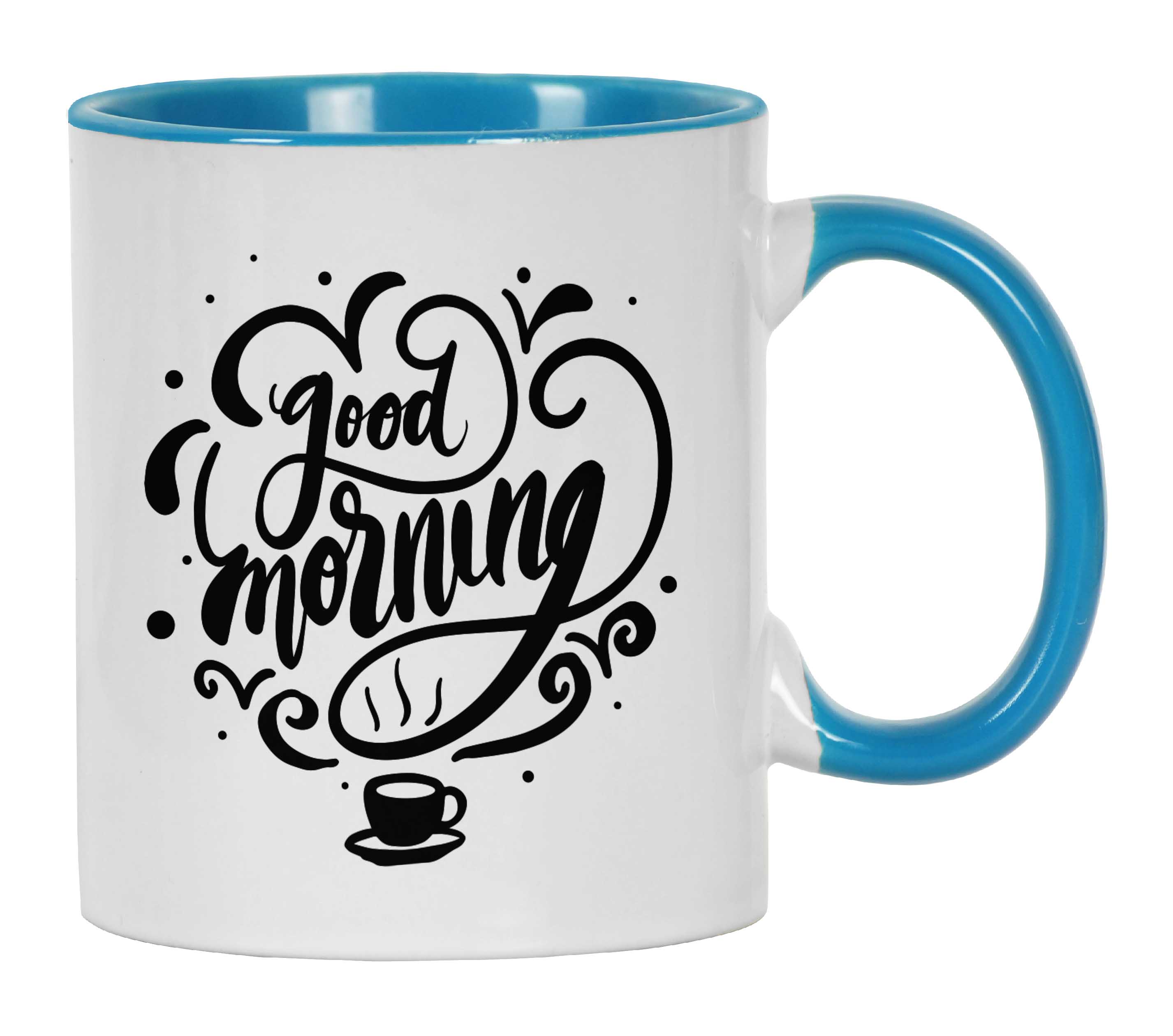 

Inkdotpot Доброго ранку, керамічна кавова кружка 11 унцій, ранкове побажання, привітання 11oz небо синє кольору