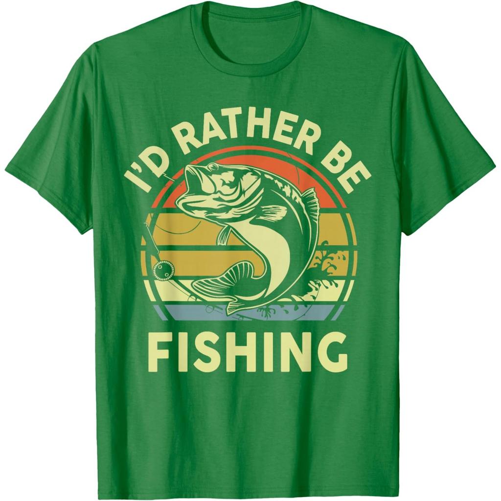 Fischen Unisexs Ich Würde Lieber Angeln Barsch Fisch Papa Witze Lustiges T-Shirt