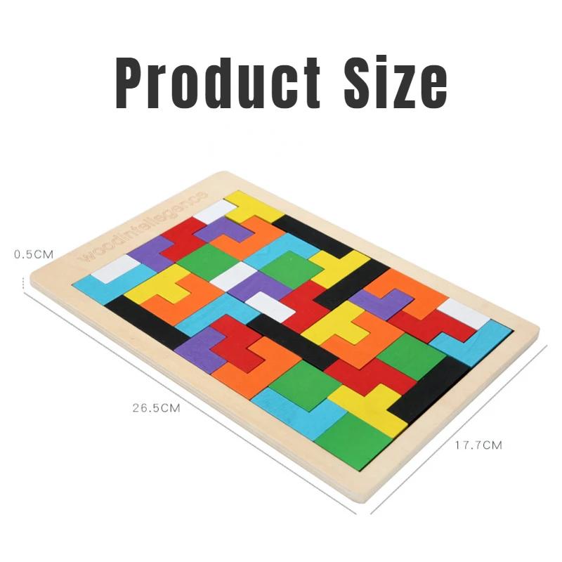 

Colorful 3D Puzzle Wooden Toys Tangram Math Game Children Pre-school Magination Shapes Puzzle Toy For Kids Jigsaw P553