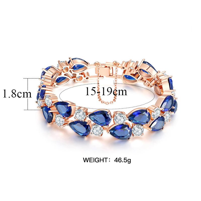 Women Rhinestone Teardrop Bracelet Bangle Party Jewelry Accessories