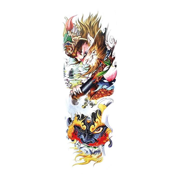 Tattoo Sticker, Flower Arm Skull Totem, Eye Of Eternal Wisdom, Wind Set Tqb Simulation Tattoo Sticker