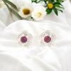 Genuine Pink Rubellite 925 Sterling Silver Handmade Gift Jewelry Earrings 0.5" EE-157-10