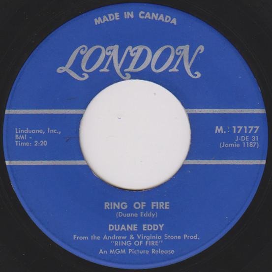 

7inch Record DUANE EDDY - Ring Of Fire M17177 London Records 1961 Canada Rock Used