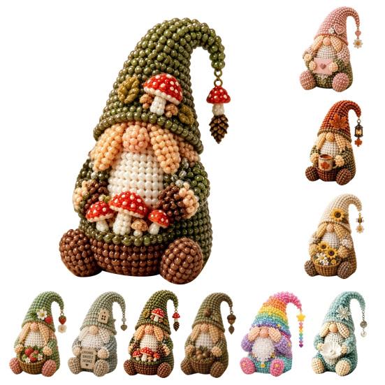 Kit de Manualidades de Cuentas de Gnomo, Kit DIY de Gnomo de Cuentas Diminutas, Lindo Kit de Arte de Gnomo con Cuentas para Adultos Adolescentes Decoración Única para el Hogar Regalo Hecho a Mano