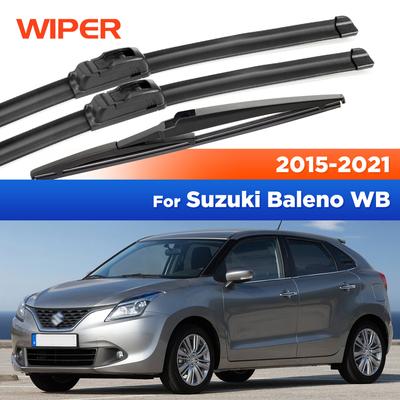 For Suzuki Baleno WB 2015- 2016 2017 2018 Wiper Front & Rear Wiper Blades Windshield Windscreen Window Brushes 21"+18"+12"