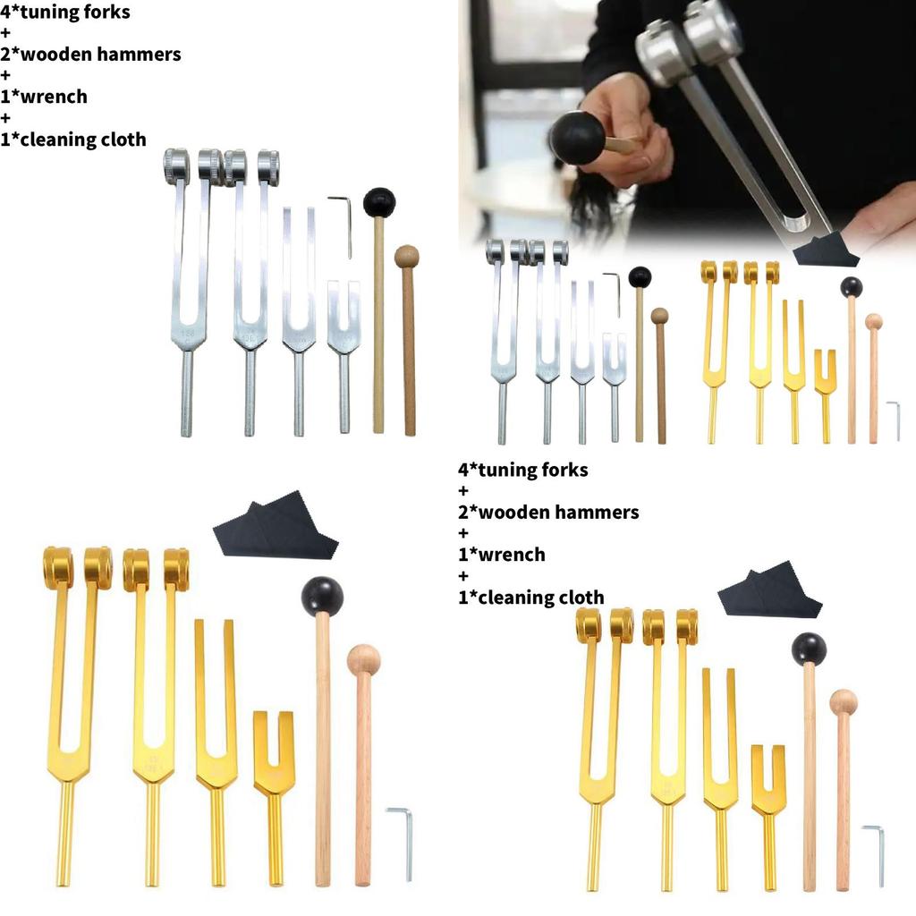 Set di diapason in lega di alluminio per attrezzature fitness e terapia di massaggio con strumenti per la pulizia