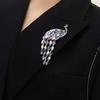 Elegant Long Tail Crystal Peacock Brooch Party Jewelry Elegant Corsage Pin Alloy Texture Perfect for Wedding and Evening