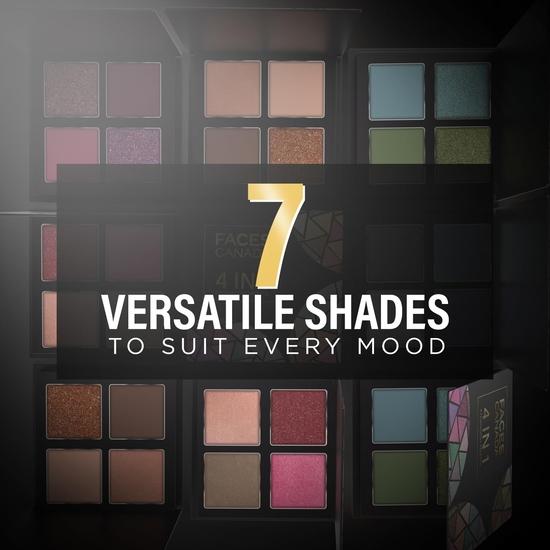 FACESCANADA 4 In 1 Quad Eyeshadow Palette Powder-Wicked Fantasy 03, 4.8G|Shimmer & Matte Shades|Satin Matte Finish Eye Shadow Quartet|Intense Pigment