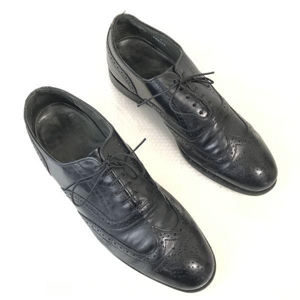USED/80s-90s Vintage Dexter Goodyear Full Brogue Wingtip Shoes 9M 26.5-27cm Black