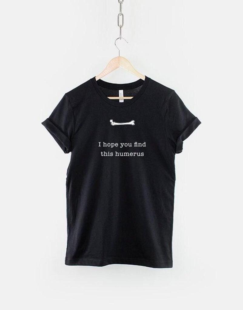 Funny Halloween Skeleton Shirt: Humerus Pun, Festive Humor Tee, Cotton