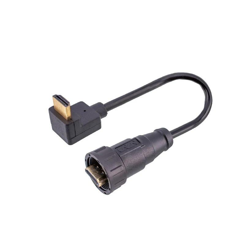 Industrial 0.3M 1M 2M Extension Cable Waterproof HDMI2.0 Connector HdmI-compatible Panel Socket 4K High-definition Data Adapter