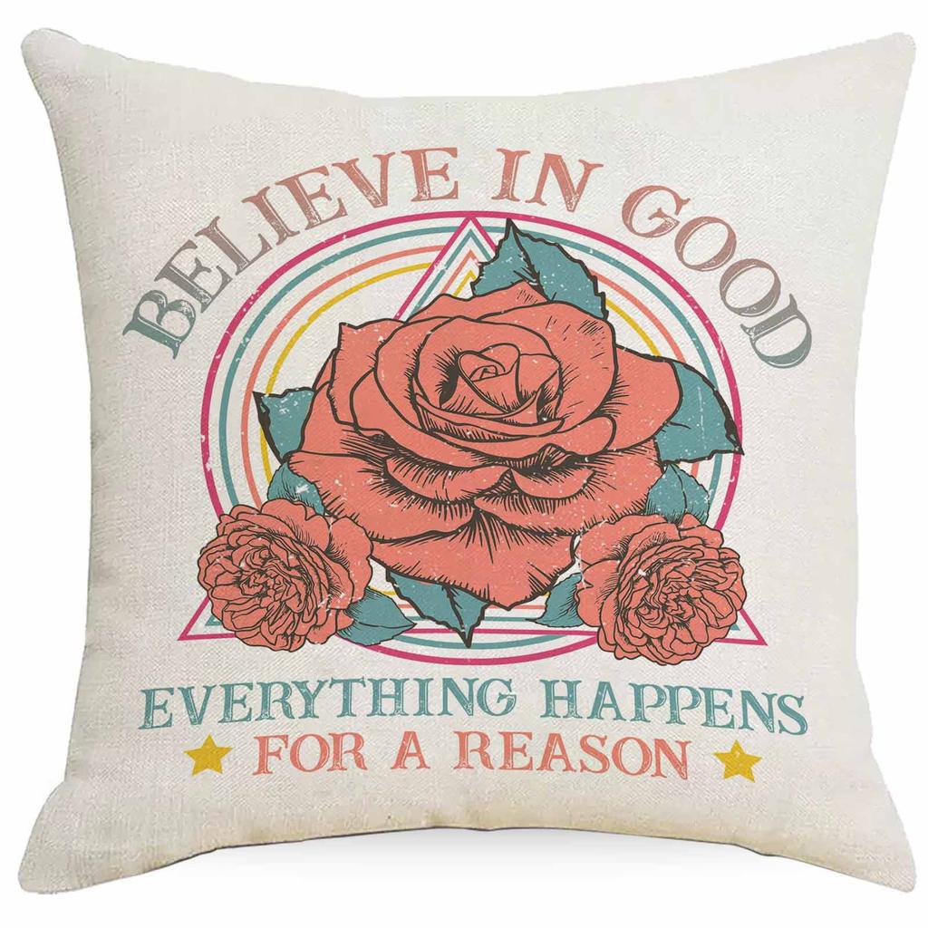 Western Summer Butterfly Bee Flower Pillowcase Home Sofa Cushion Pillowcase Decoration