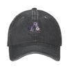 Floral Monogram A Baseball Cap Washed Denim Adjustable Casual Summer Sun Hat for Unisex