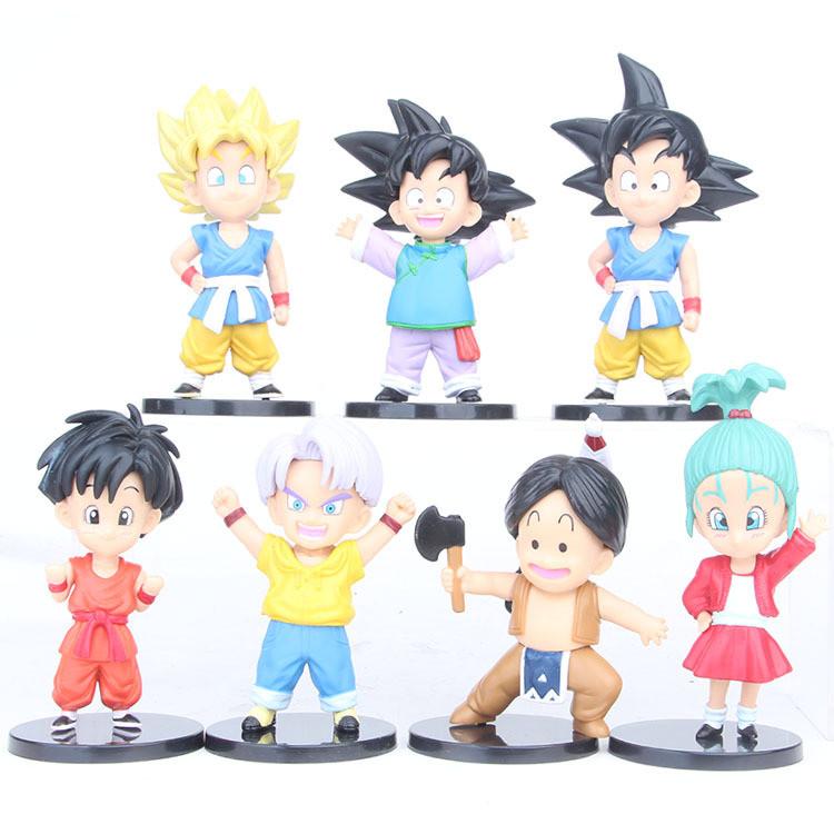 Adorable Q Version Childhood Goten And Trunks Dragon Ball Figurines Pvc Collectibles