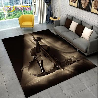 Klasyczny instrument skrzypcowy Dywan, dywan do domu, salonu, sypialni, sofy, wycieraczki, wystroju kuchni, antypoślizgowa mata podłogowa dla dzieci